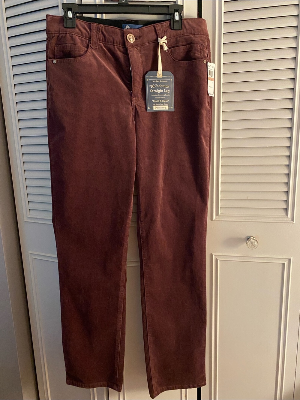 Democracy Straight Leg Jeans in Deep Burgundy